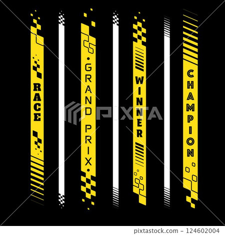 Yellow decal lines vertical 124602004
