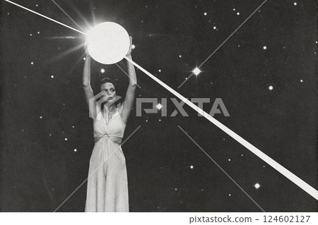 Woman Embracing Cosmic Light 124602127