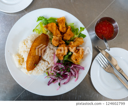 Traditional Latin American dish chicharon Traditional Latin American dish chicharon 124602799