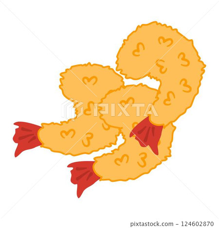 Fried shrimp or Tempura shrimp, Illustration of Ebi Tempura Fried shrimp or Tempura shrimp, Illustration of Ebi Tempura 124602870