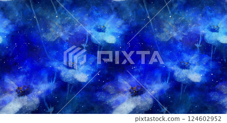 美麗的無縫圖案與夢幻和奇幻的花朵 124602952