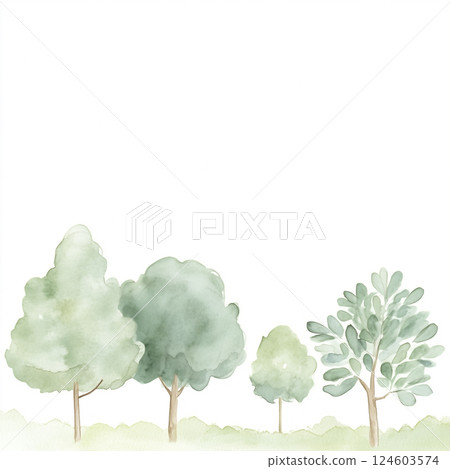 用水彩畫的樹的插圖 用水彩畫的樹的插圖 124603574