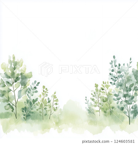 用水彩畫的樹的插圖 124603581