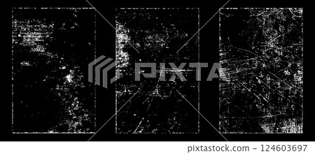 Black and white grunge. Distress overlay texture. Abstract surface dust and rough dirty wall background concept. Distress illustration simply place over object to create grunge effect. Vector EPS10. Black and white grunge. Distress overlay texture. Abstract surface dust and rough dirty wall background concept. Distress illustration simply place over object to create grunge effect. Vector EPS10. 124603697