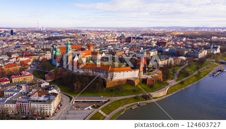 View from above of Wawel Castle, Krakow, Poland 124603727