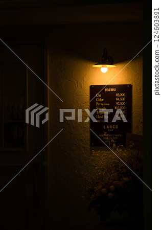 Orange-tinted lighting Orange-tinted lighting 124603891