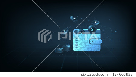 3D Digital wallet icon. 124603935