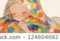 可愛的女孩正在小睡 124604082