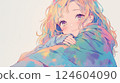 穿彩虹衣服的女孩 124604090