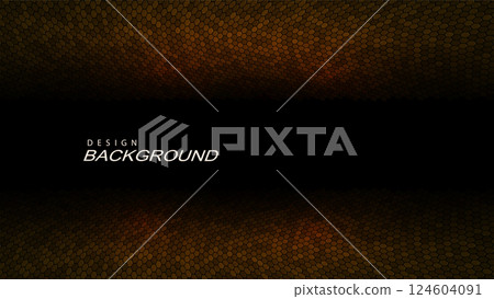 Illustration with brown wave pattern with shiny tinsel on black background Illustration with brown wave pattern with shiny tinsel on black background 124604091