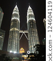 The famous Petronas Twin Towers at night in Malaysia 124604119
