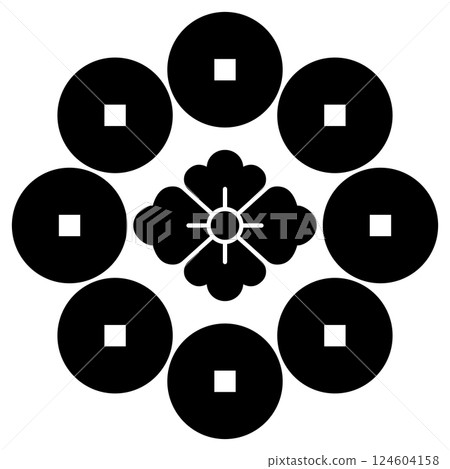 This is the family crest. It is called the Tojo family coin. This is the family crest. It is called the Tojo family coin. 124604158