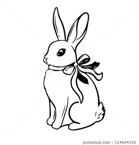 Hand drawn bunny collection. Whimsical illustration Hand drawn bunny collection. Whimsical illustration 124604328