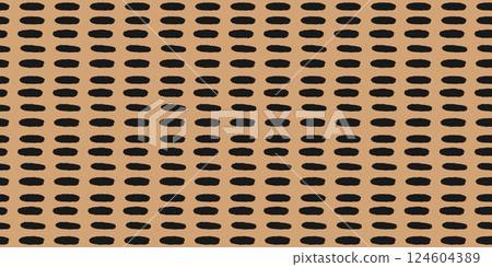 Small Dash or Dots Pattern. Ink abstract shapes. Seamless pattern with Horizontal crayon lines. Scandinavian style. Vector Illustration on beige background Small Dash or Dots Pattern. Ink abstract shapes. Seamless pattern with Horizontal crayon lines. Scandinavian style. Vector Illustration on beige background 124604389