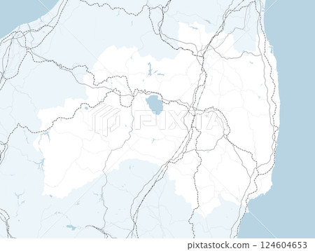 包括日本福島縣和鄰近縣的簡單路線圖 包括日本福島縣和鄰近縣的簡單路線圖 124604653