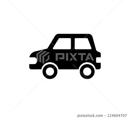 簡單的汽車輪廓圖示向量 簡單的汽車輪廓圖示向量 124604707