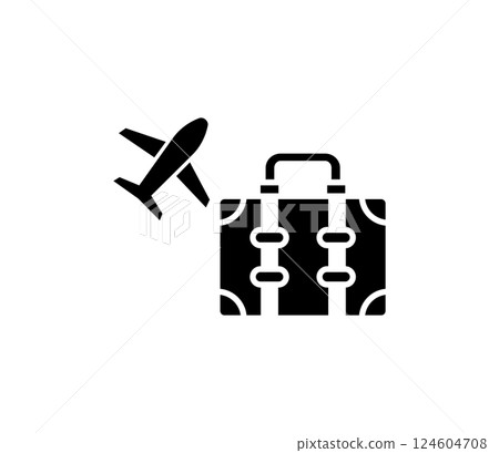 海外旅行剪影圖示插畫向量 124604708