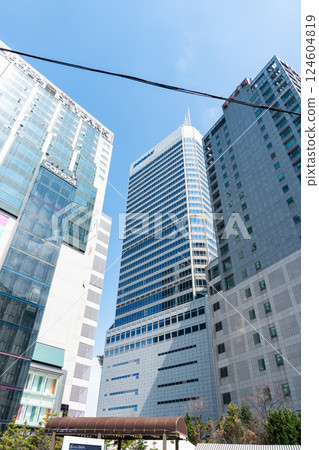 Hotel Skypark and buildings, Dongdaemun History and Culture Park Station, Spring blue sky, Seoul, Korea Hotel Skypark and buildings, Dongdaemun History and Culture Park Station, Spring blue sky, Seoul, Korea 124604819