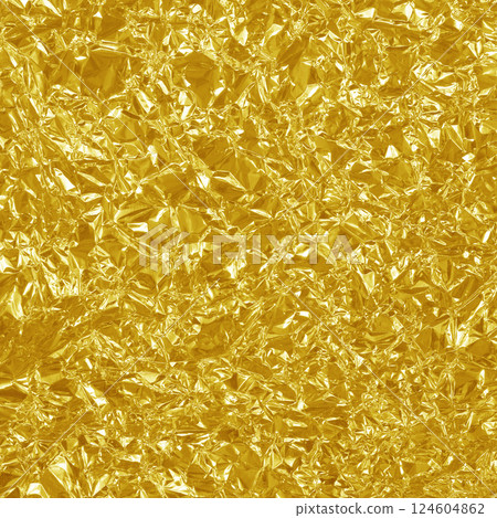 Gold foil leaf shiny texture, abstract yellow wrapping paper for background and design art work. 124604862