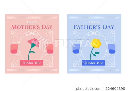 母親節、父親節、標誌、設計、康乃馨、黃玫瑰、套裝、裝飾 母親節、父親節、標誌、設計、康乃馨、黃玫瑰、套裝、裝飾 124604898