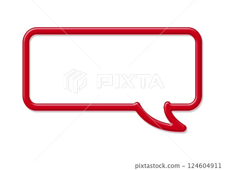 Square speech bubble, uniform thick lines 124604911