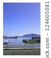 White, jagged finish: A port waiting for a ferry to a small island in the Seto Inland Sea 124605081