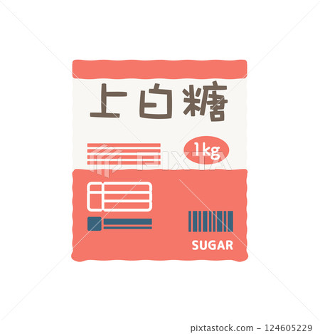White sugar in a bag illustration 124605229