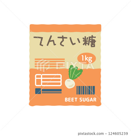袋子裡的甜菜糖插圖 124605239