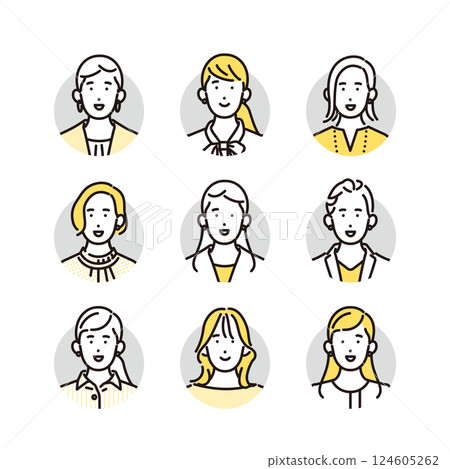 Simple illustration of smiling business woman icon set People 124605262