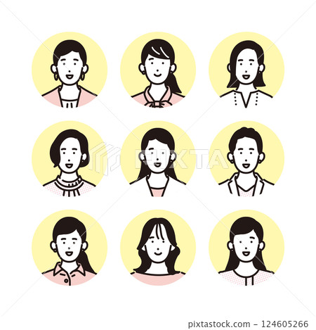 Simple illustration of smiling business woman icon set People 124605266