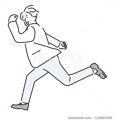 一位商人快樂奔跑的簡單例子 一位商人快樂奔跑的簡單例子 124605405