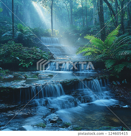 verdure, fall, water fall 124605415