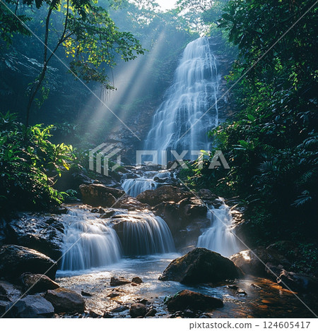 verdure, fall, water fall 124605417