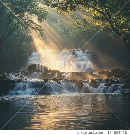 verdure, fall, water fall 124605418