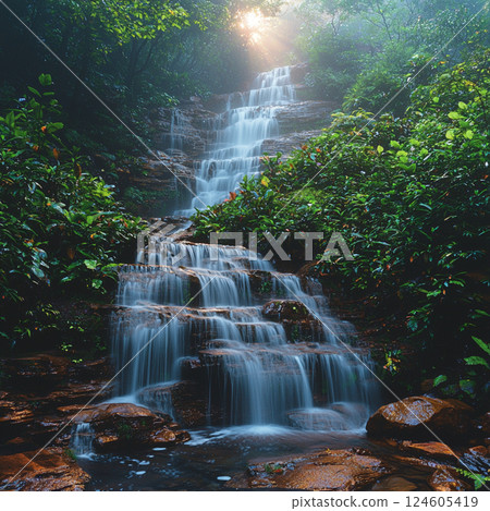 verdure, fall, water fall 124605419