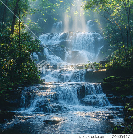 waterfall, river, forest 124605447