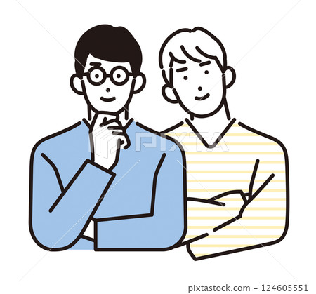 Simple illustration of a male couple 124605551