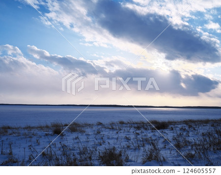 嚴冬中的野付半島 - 從野付風蓮公園線眺望冰凍的內海 嚴冬中的野付半島 - 從野付風蓮公園線眺望冰凍的內海 124605557