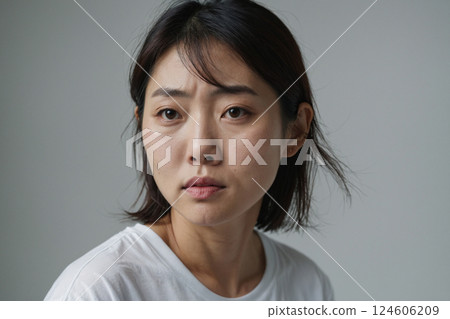AI-generated image of a woman in trouble 124606209