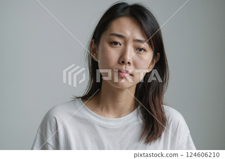 AI-generated image of a woman in trouble 124606210