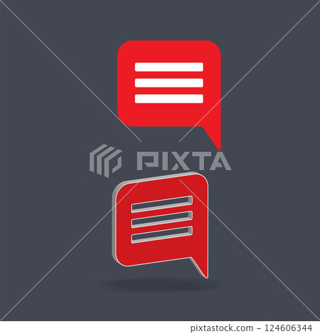 Social media 3D comment icon 124606344