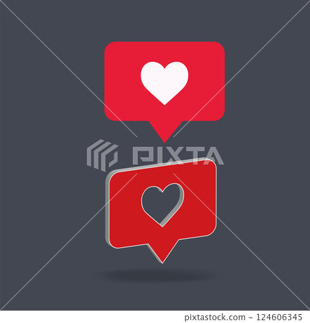Social media 3D heart icon 124606345
