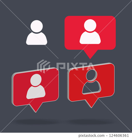 Social media 3D person icon 124606361