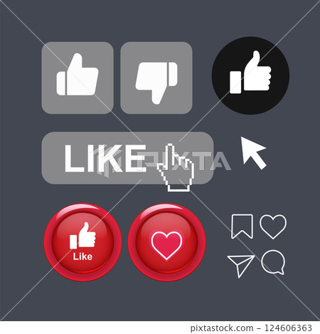 Social medias icons - like -dislike 124606363