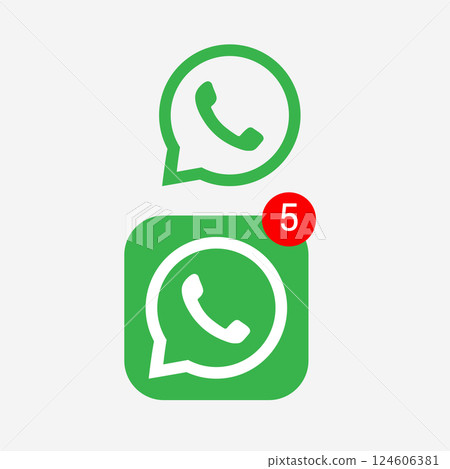 Whats app Logo with notification Whats app Logo with notification 124606381