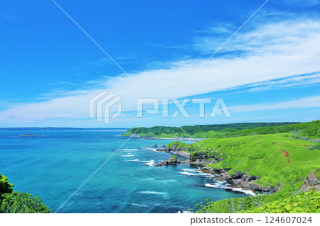 Hokkaido cape landscape in the blue sky Hokkaido cape landscape in the blue sky 124607024