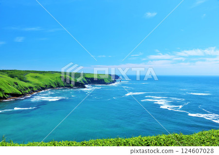 Hokkaido cape landscape in the blue sky Hokkaido cape landscape in the blue sky 124607028