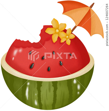 Watermelon Summer Clipart Refreshing Drinks Tropical Treats Watermelon Summer Clipart Refreshing Drinks Tropical Treats 124607264