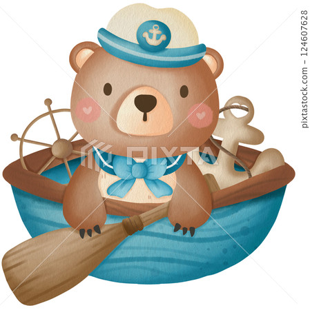 Cute Sailor Teddy Bear Clipart Nautical Baby Shower Marine Adventure 124607628