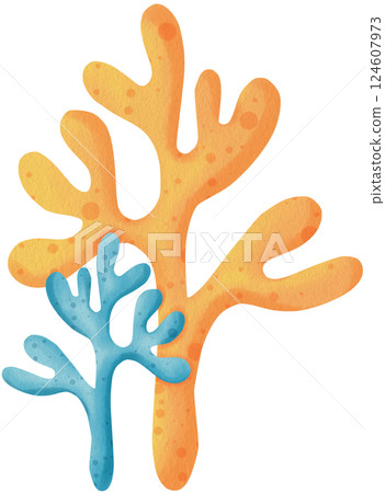 Cute Sea Life Clipart Set Watercolor Ocean Elements for Kids Designs 124607973